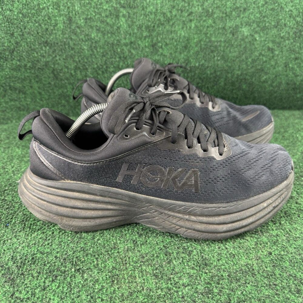 Hoka One One Bondi 8 Shoes Mens Sz 11 2E Triple Black Running Sneakers X-WIDE